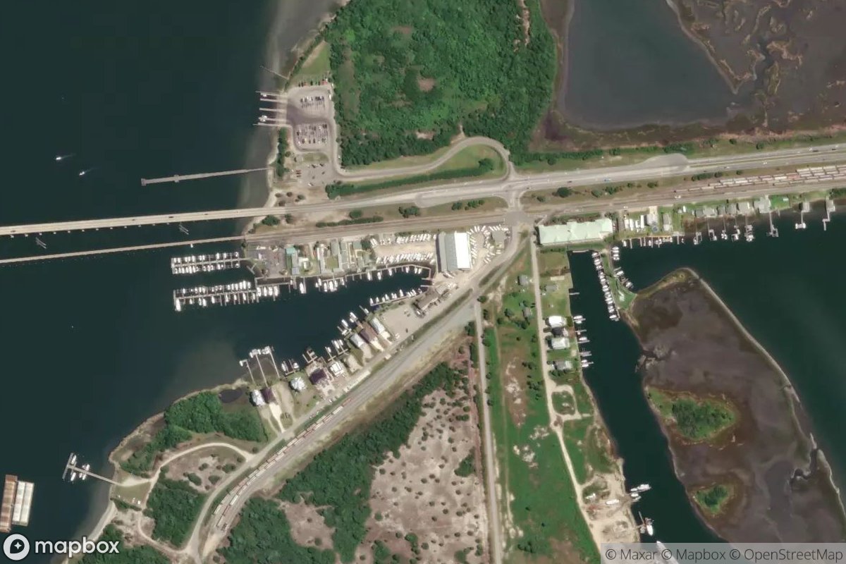 Satellite view of Radio Island Marina