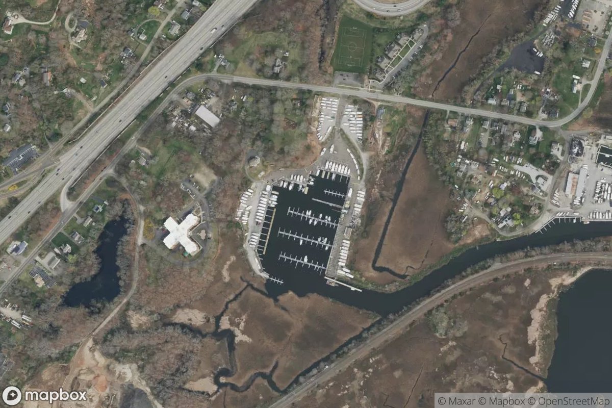 Satellite view of Ragged Rock Marina