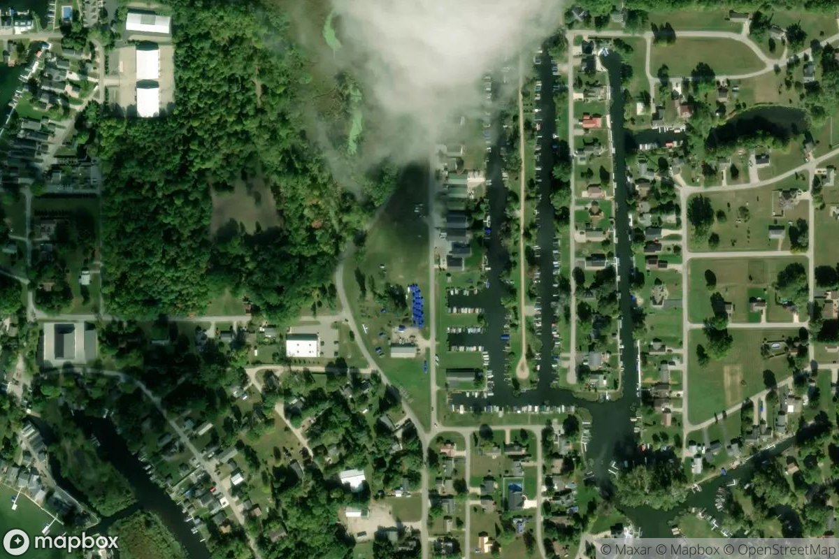 Satellite view of Reed's Wawasee Marina