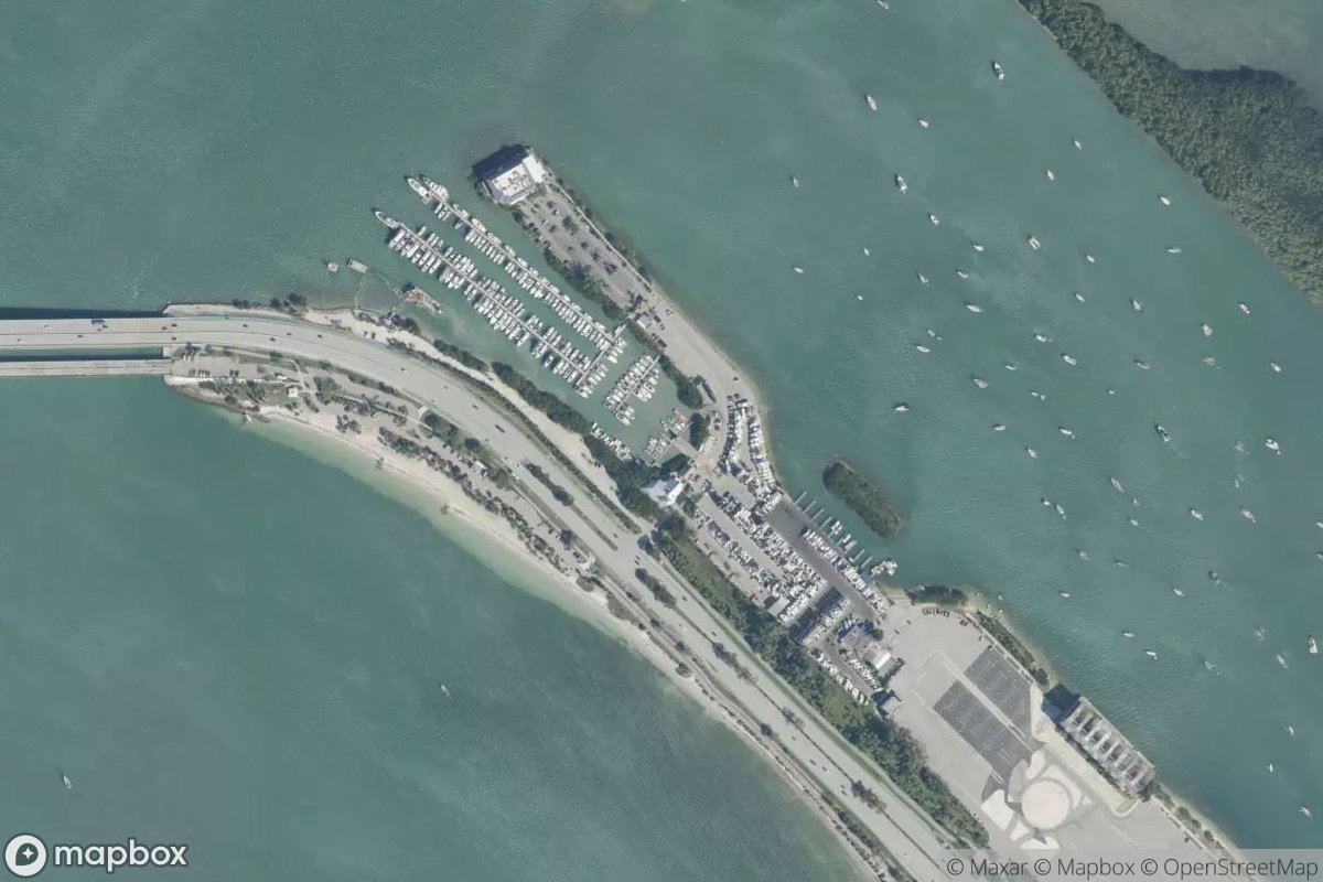 Satellite view of Rickenbacker Marina
