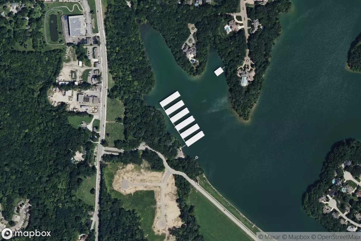 Satellite view of Riss Lake Marina