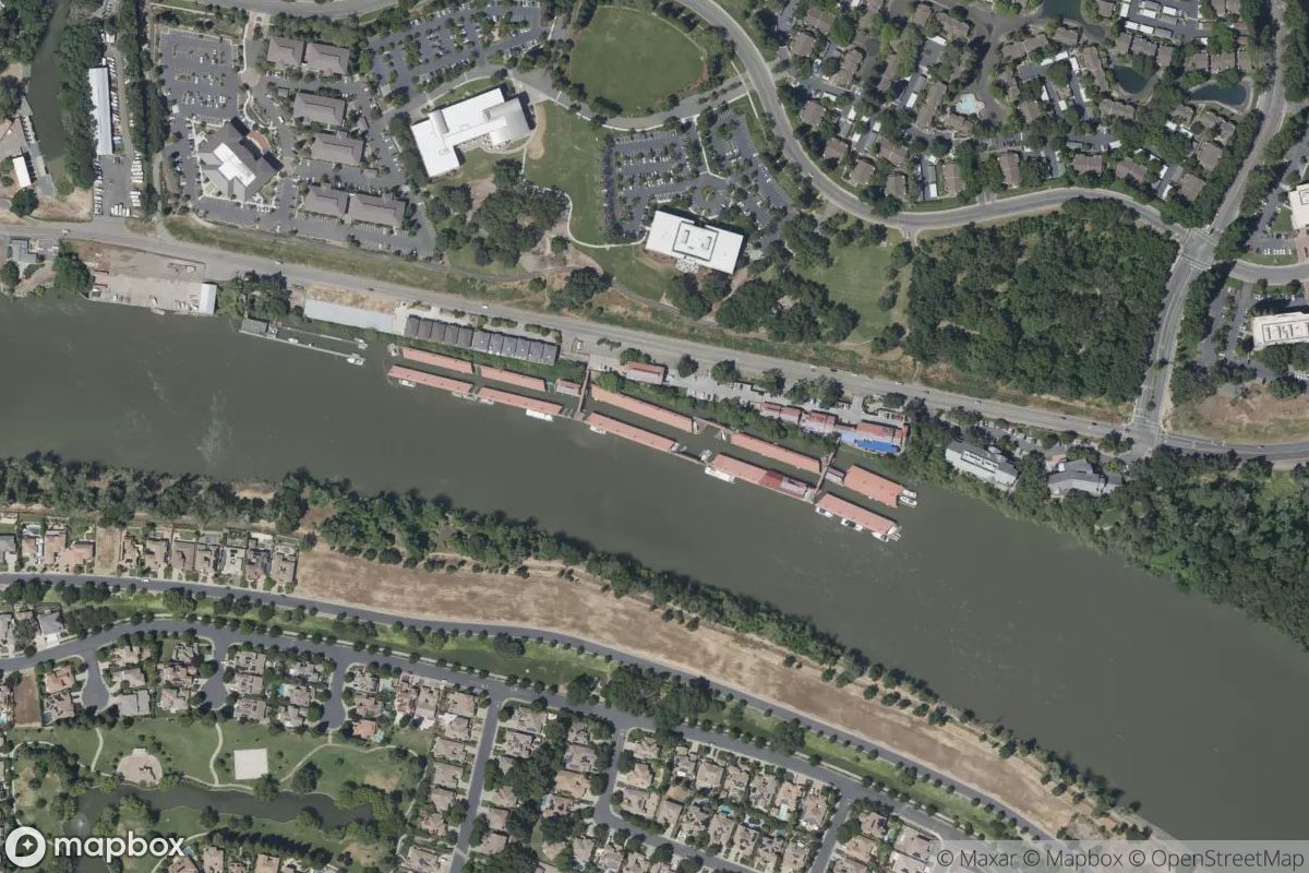 Satellite view of Riverbank Marina