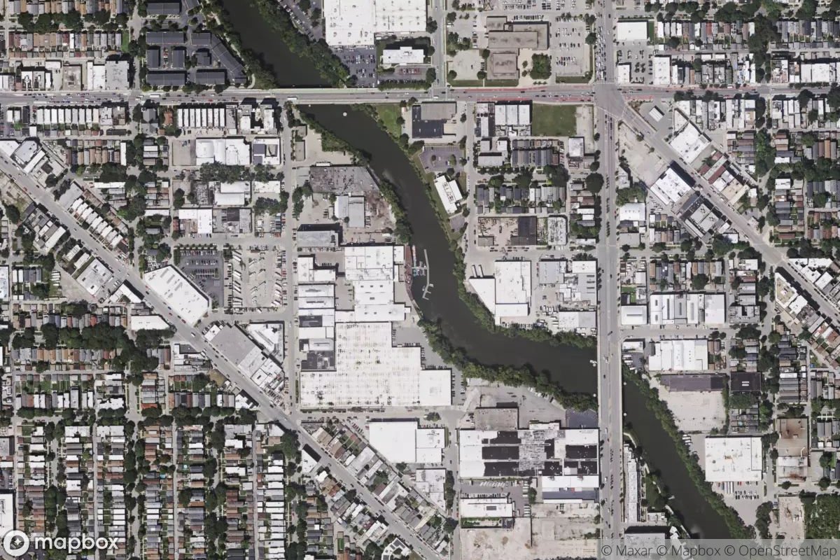 Satellite view of Rockwell Riverfront Marina