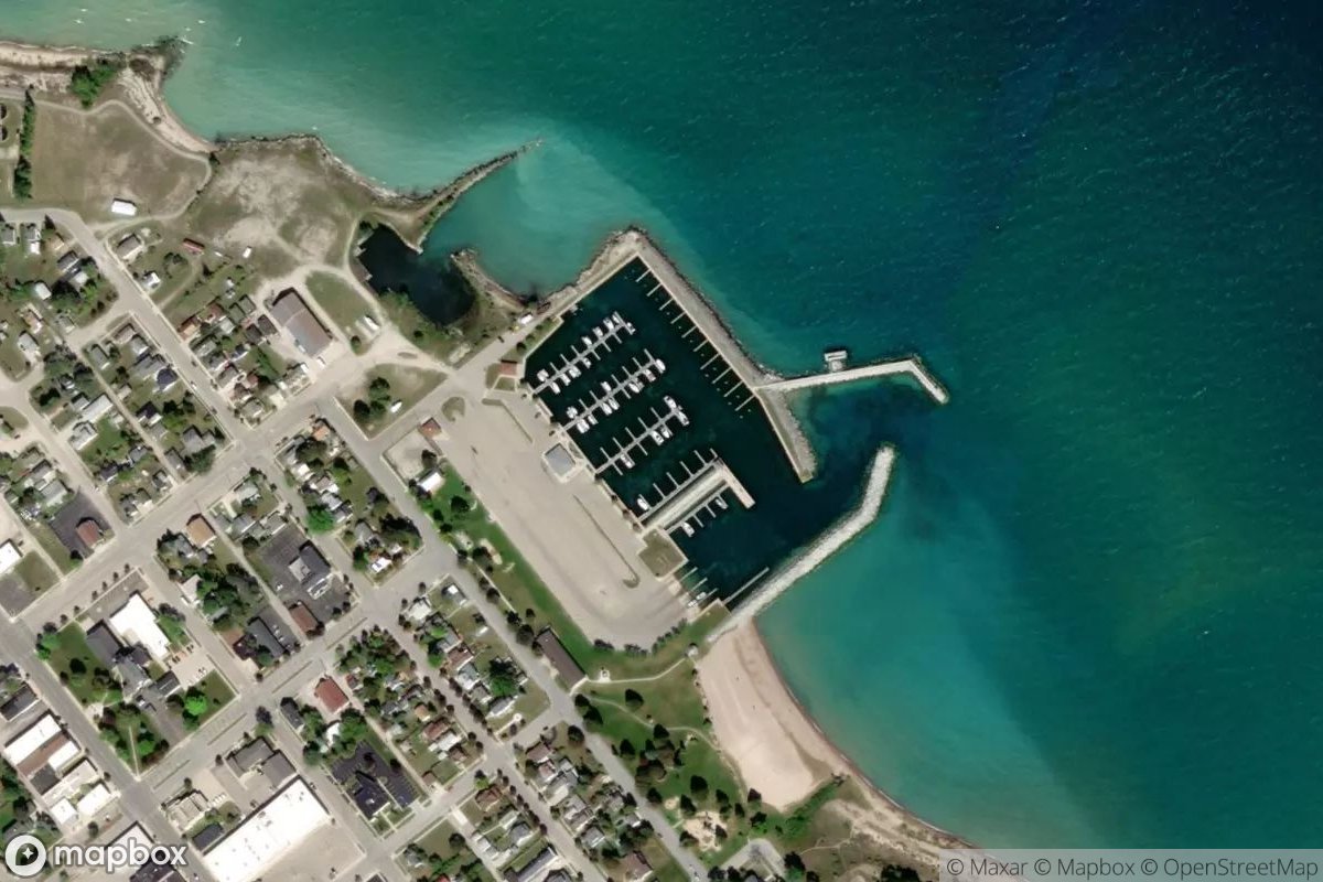 Satellite view of Rogers City Marina