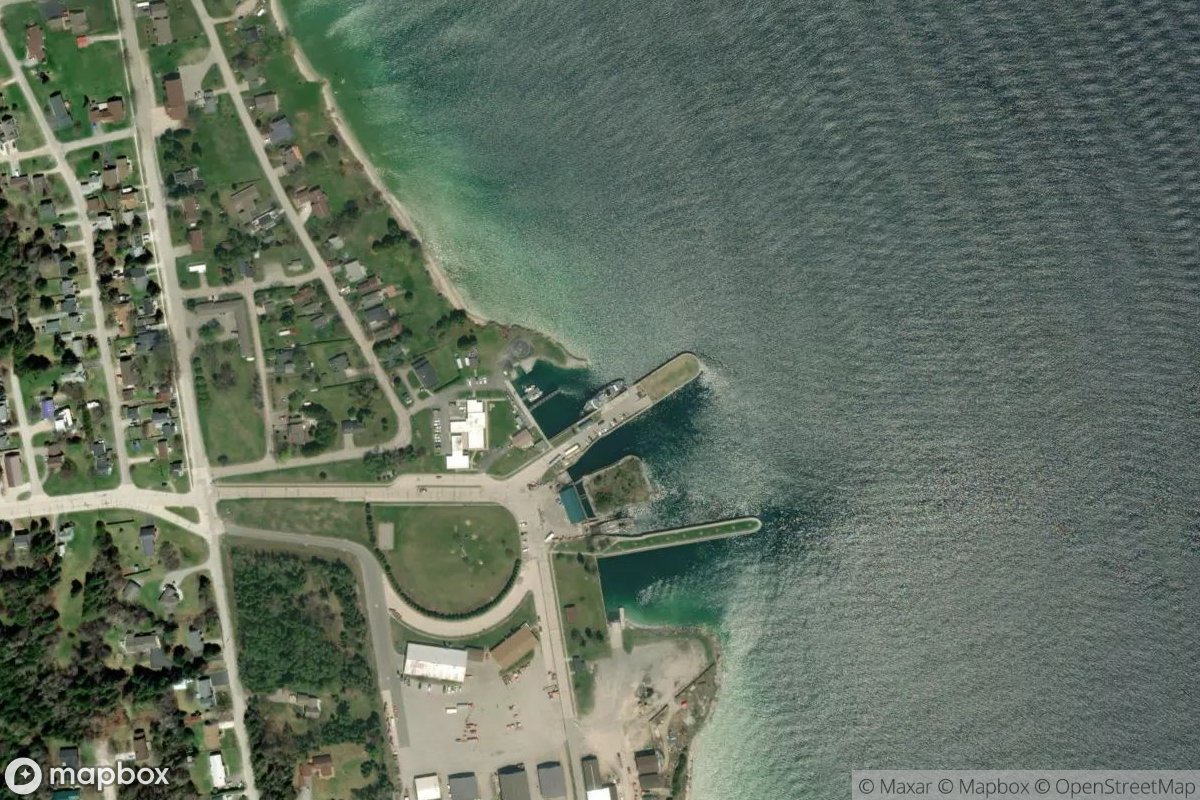 Satellite view of Saint Ignace Coast Guard Slip