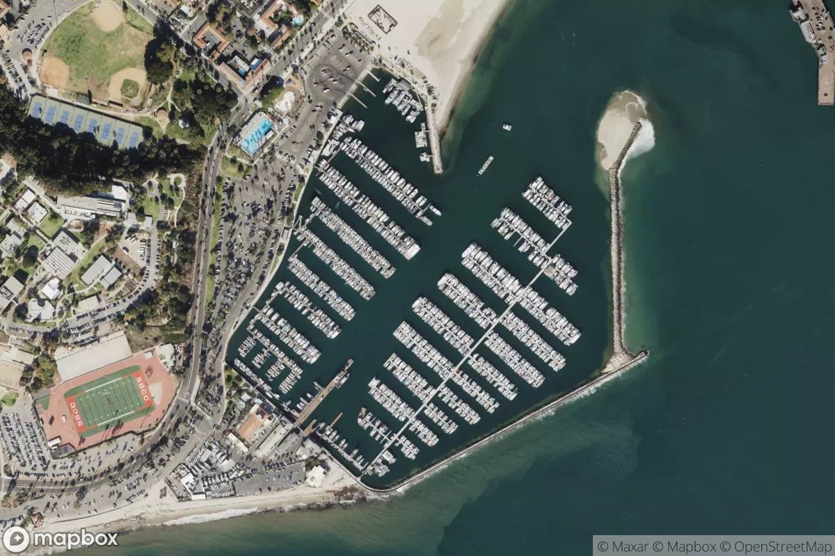 Satellite view of Santa Barbara Harbor