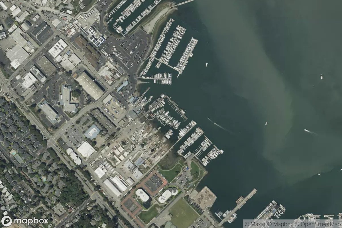Satellite view of Sausalito Shipyard and Marine