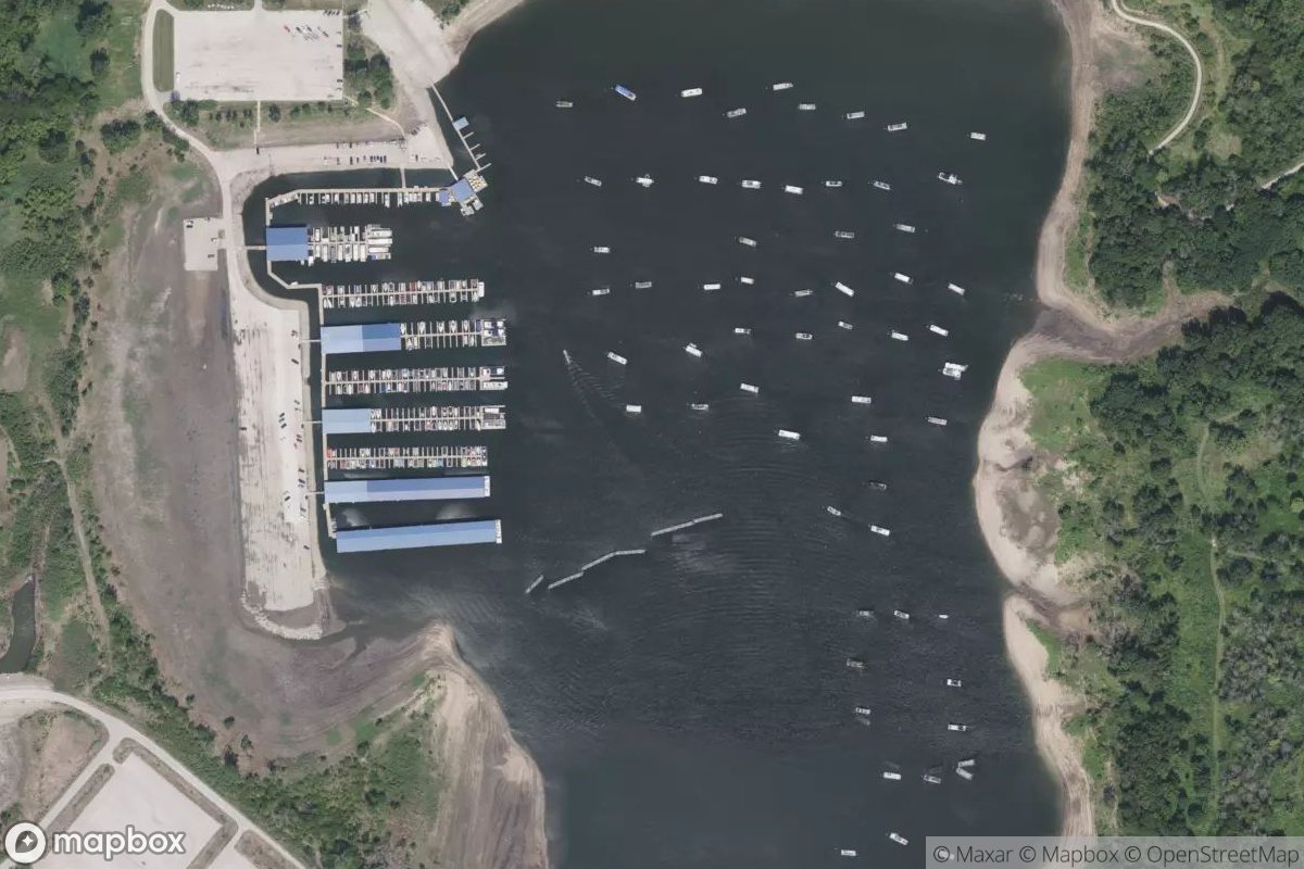 Satellite view of Saylorville Lake Marina