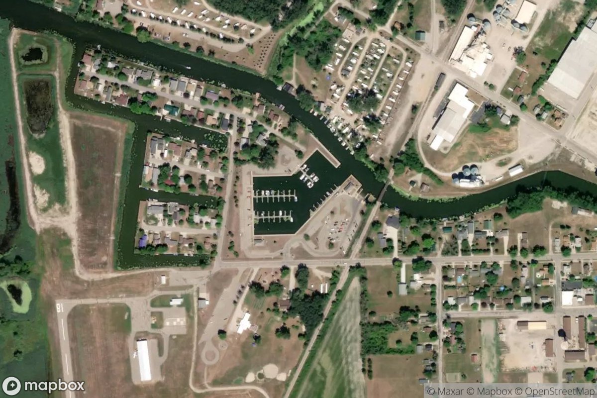 Satellite view of Sebewaing Harbor Marina