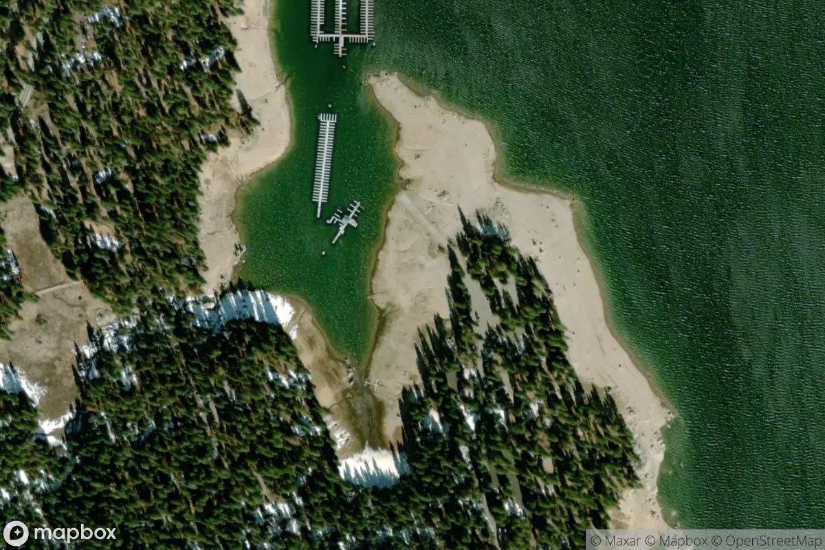 Satellite view of Shaver Lake Marina