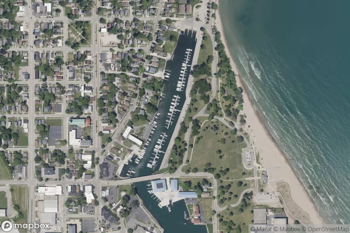 Satellite view of Simmons Island Marina