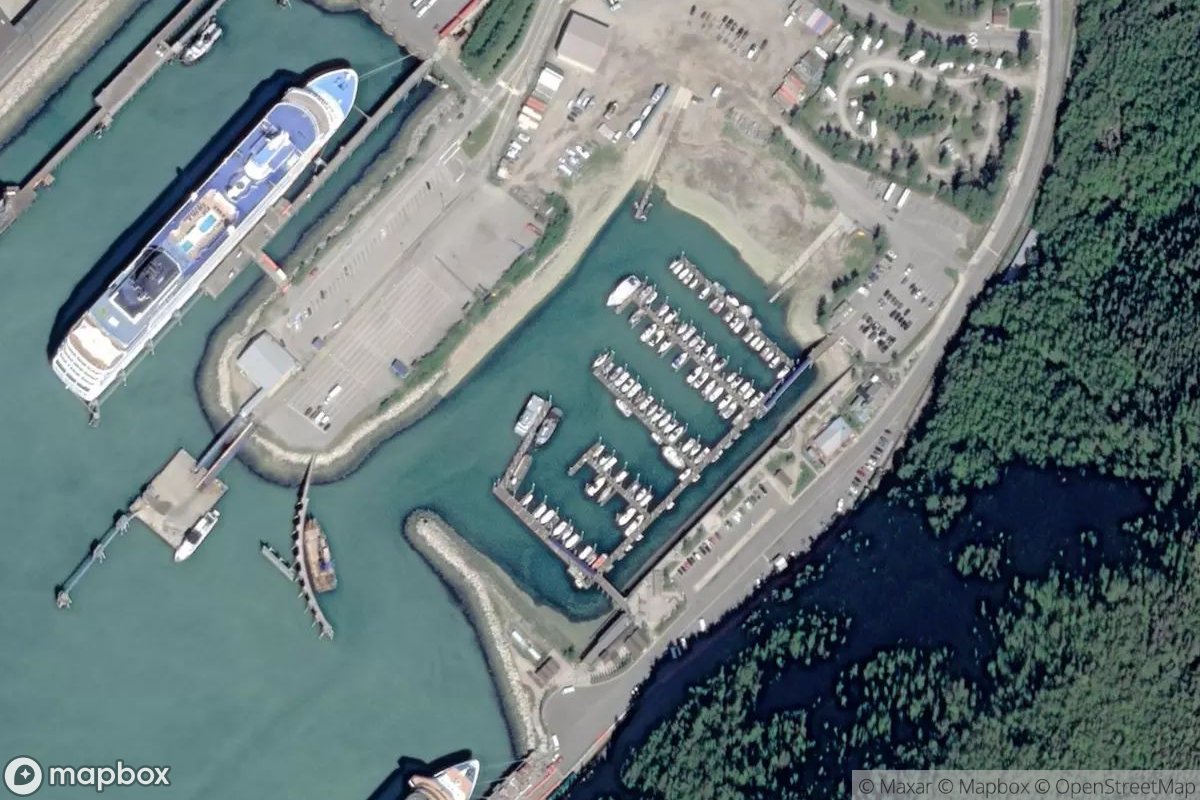 Satellite view of Skagway Small Boat Pier