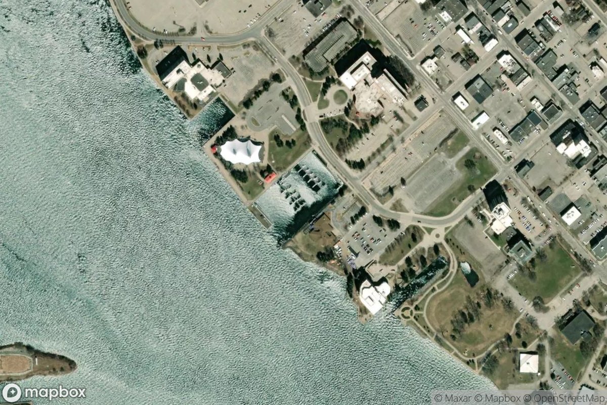 Satellite view of St. Marys River Marina