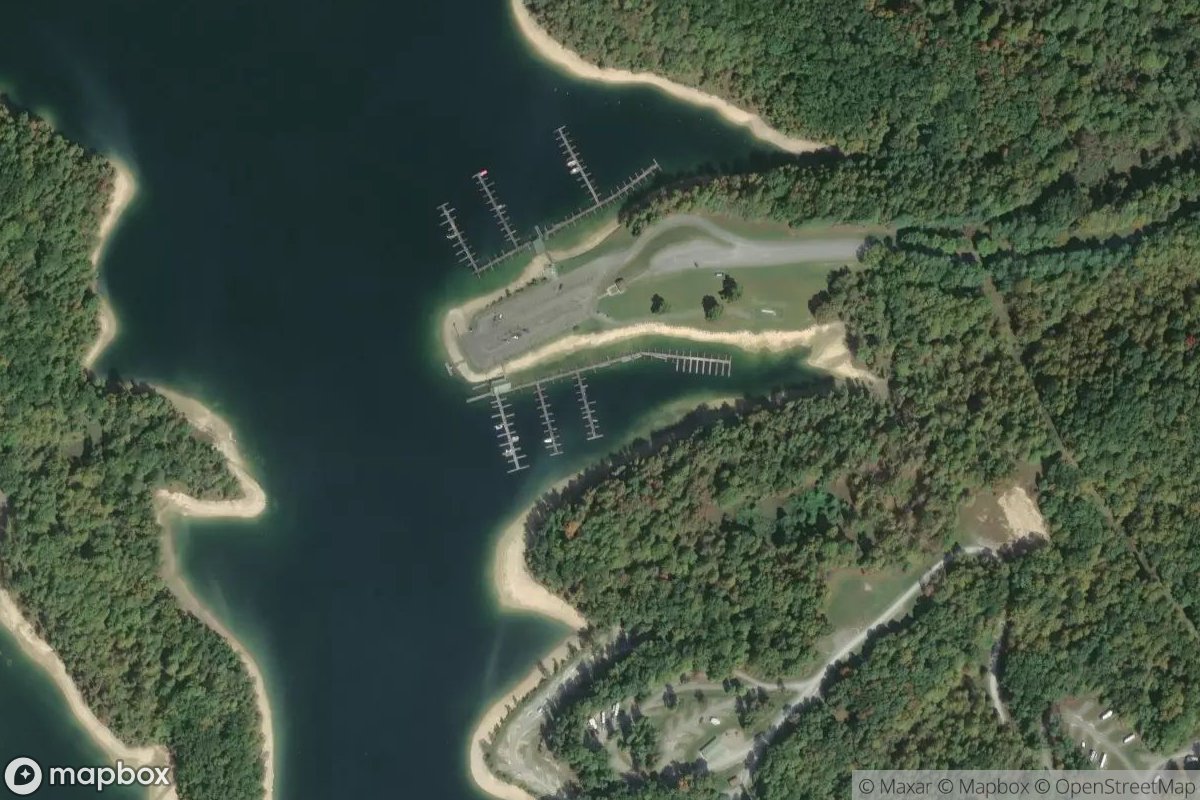 Satellite view of Summersville Lake Marina