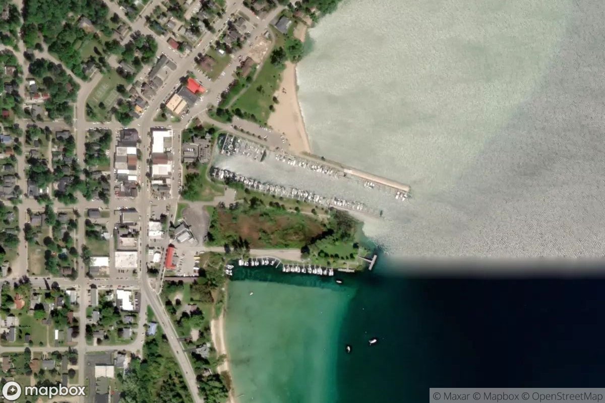 Satellite view of Suttons Bay Marina