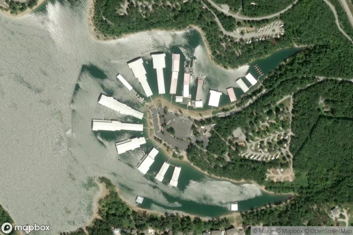 Satellite view of Table Rock State Park Marina