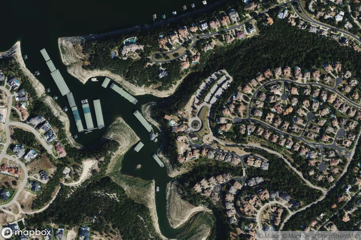 Satellite view of The Rough Hollow Yacht Club & Marina