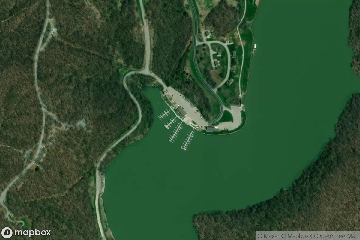 Satellite view of Thousand Hills State Park Marina