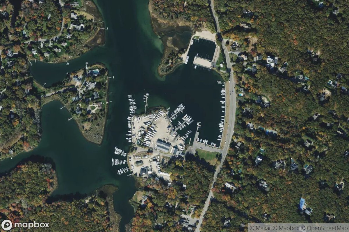 Satellite view of Three Mile Harbor Marina