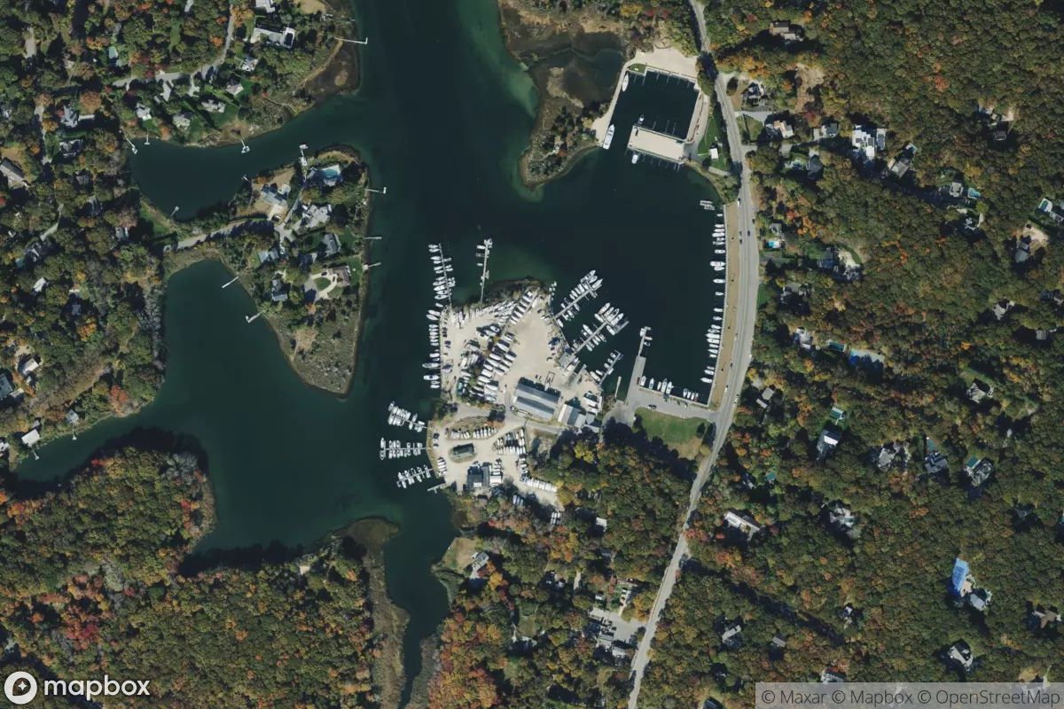 Satellite view of Three Mile Harbor Marina
