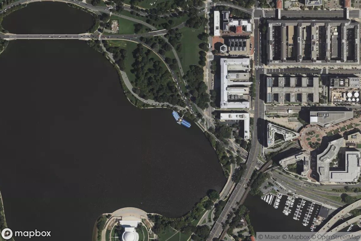 Satellite view of Tidal Basin Paddle Boats