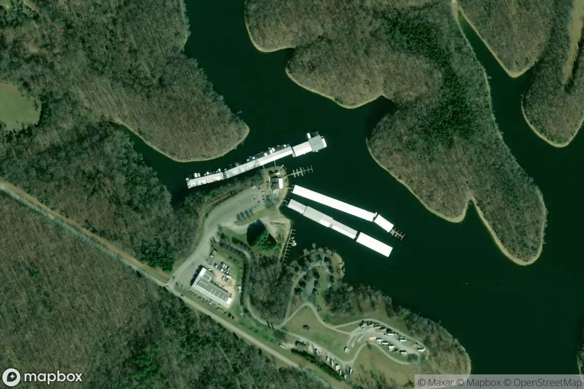 Satellite view of Tim's Ford Marina & Resort