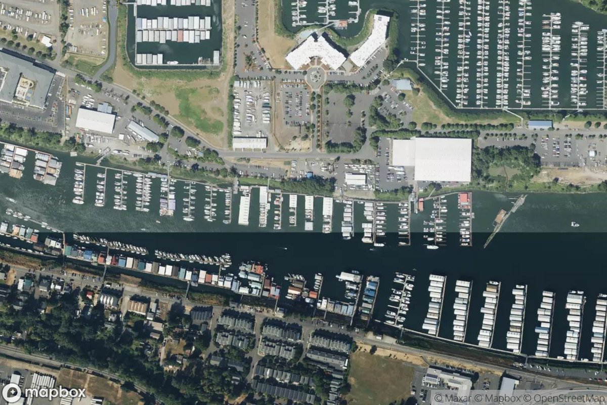 Satellite view of Tomahawk Island Marina