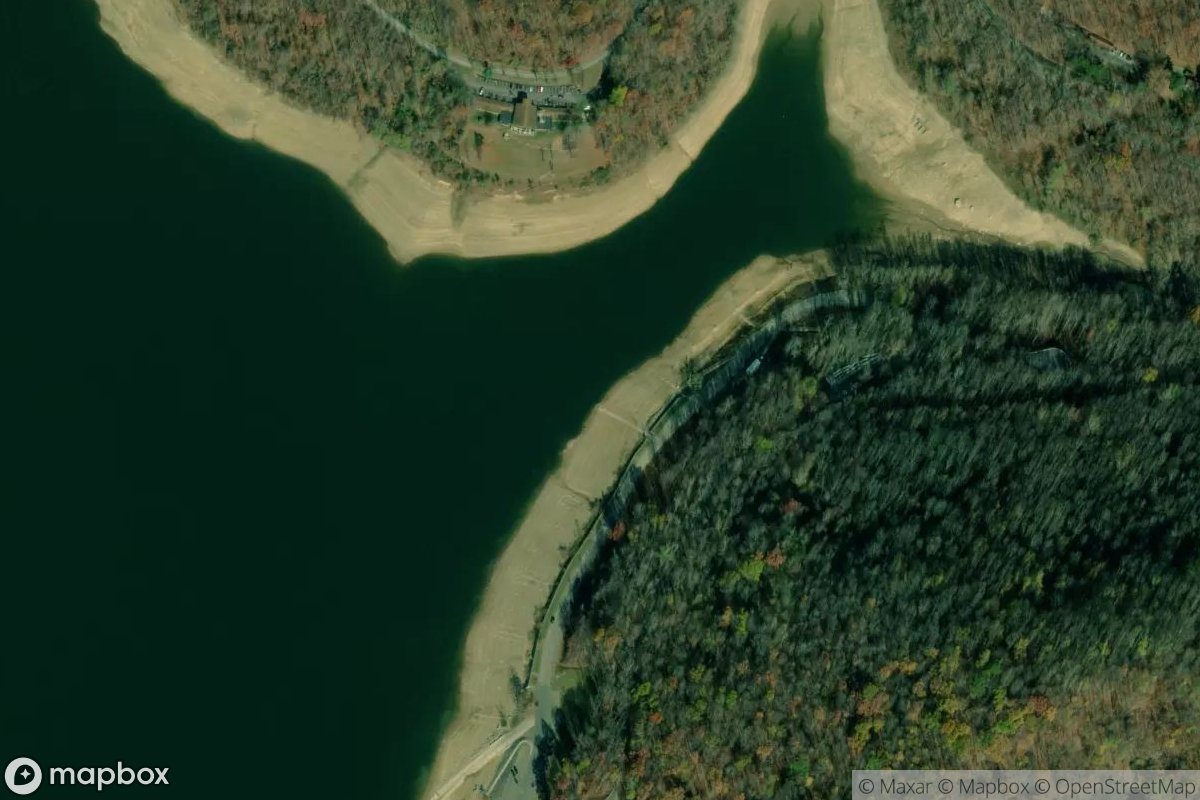 Satellite view of Tygart Lake Marina