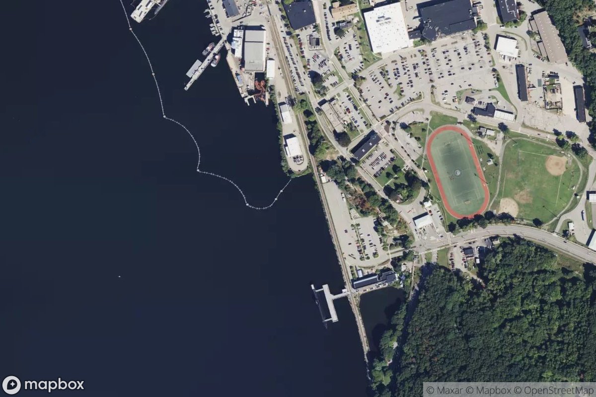Satellite view of United States Naval Submarine Base New London / Groton