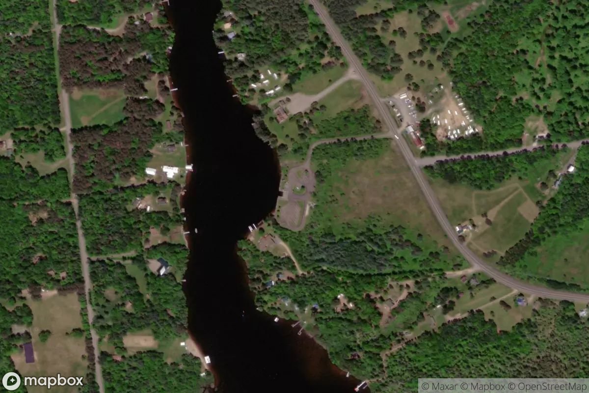 Satellite view of Upper Chateaugay Lake Boat Launch