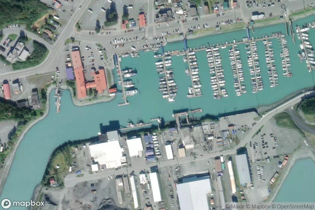 Satellite view of Valdez Small Boat Harbor