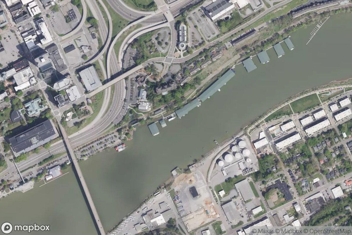 Satellite view of Volunteer Landing Marina