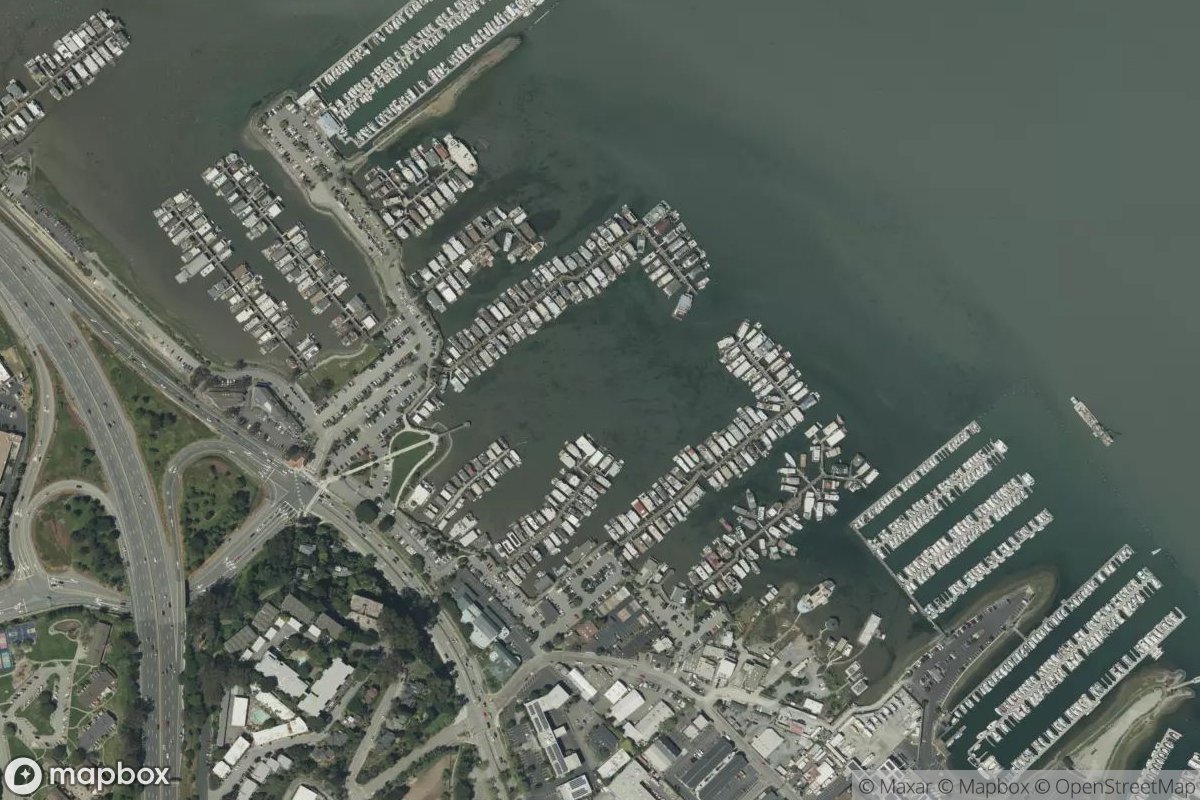 Satellite view of Waldo Point Harbor