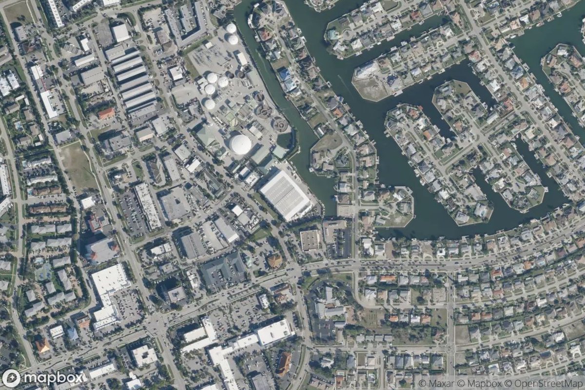 Satellite view of Walker's Hideaway Marina of Marco Island