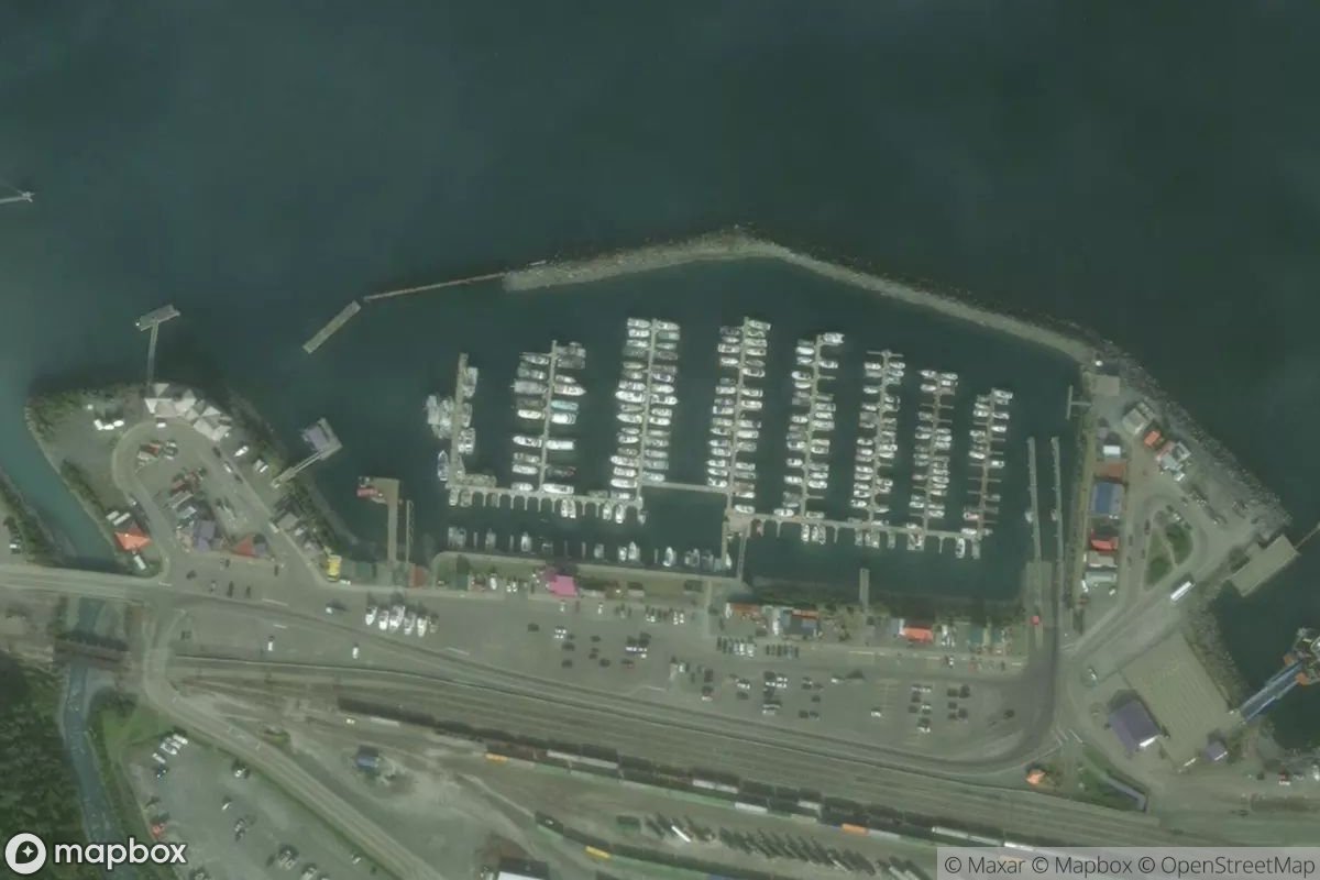 Satellite view of Whittier Harbor