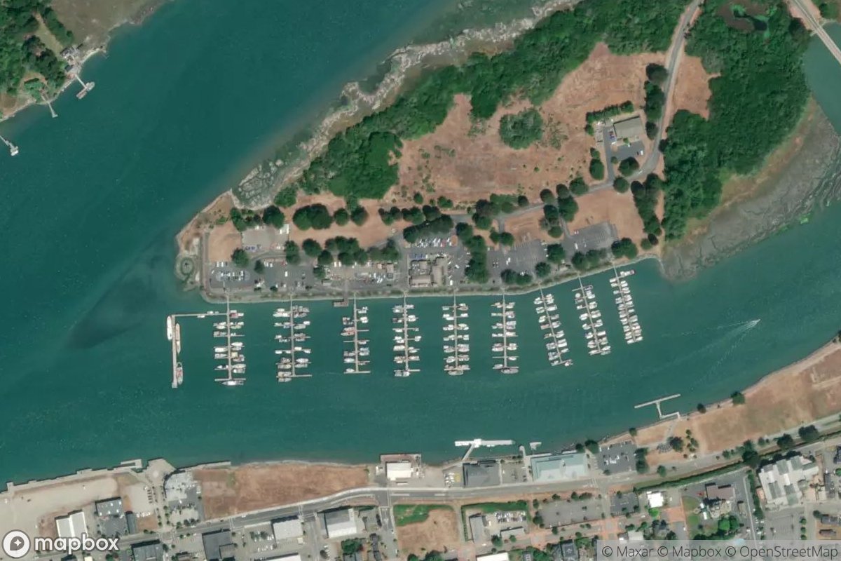 Satellite view of Woodley Island Marina