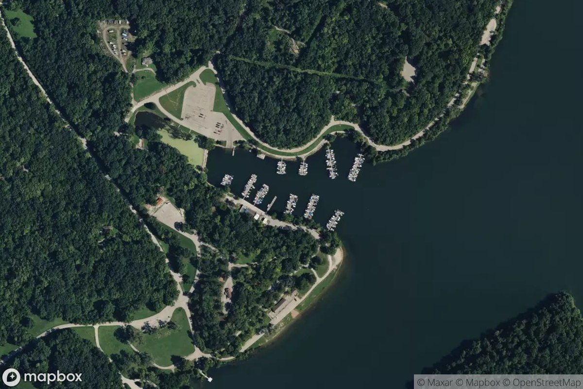 Satellite view of Wyandotte County Lake Marina