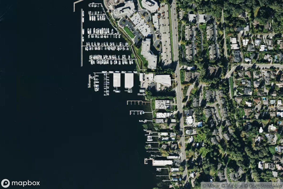 Satellite view of Yarrow Bay Marina